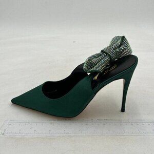 FSJ Women Cute Pointed Toe Stiletto High Heel Ankle Strap Pumps Rhinestone